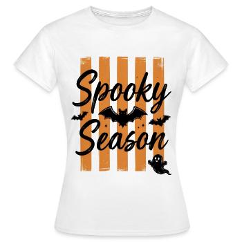 Spooky Season Bat Script - Horror Halloween - Women's T-Shirt - white - Front - AI Model Female 172 dark (172cm)