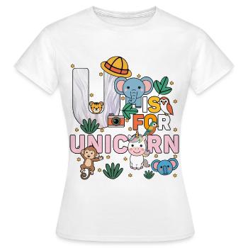 U c’est pour Fête du zoo de licorne Fête Anniversaire du zoo de la jungle - T-shirt Femme - blanc - Devant - AI Model Female 172 dark (172cm)