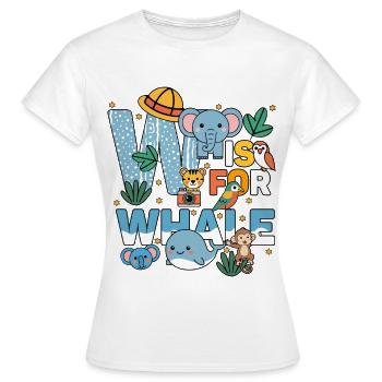 W c’est pour Fête du zoo de baleines Anniversaire du zoo de la jungle - T-shirt Femme - blanc - Devant - AI Model Female 172 dark (172cm)