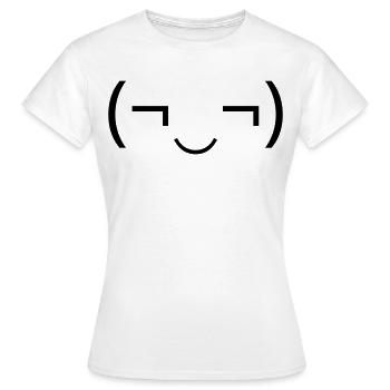 Émoticône espiègle (¬‿¬) sourire espiègle - T-shirt Femme - blanc - Devant - AI Model Female 172 dark (172cm)