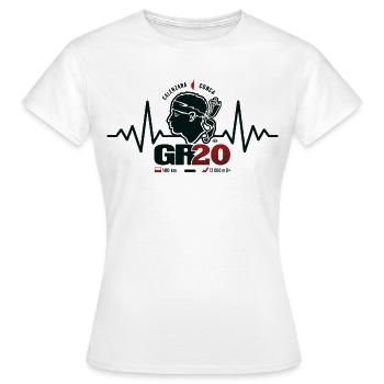 GR20 randonnée Corse trekking - T-shirt Femme - blanc - Devant - AI Model Female 172 dark (172cm)