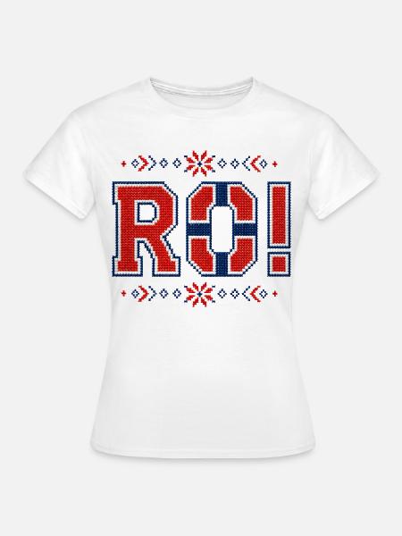 RO! Norwegen 2026 „Stickerei“ - Frauen T-Shirt - Weiß