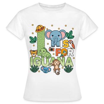 I Is For Iguana Zoo Party Jungle Zoo Birthday - Women's T-Shirt - white - Front - AI Model Female 172 dark (172cm)