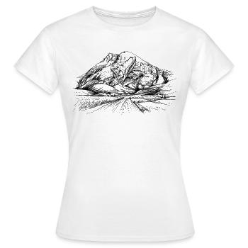Silhouette à Haute Bouche | Sommet de la chaîne de Mieminger - T-shirt Femme - blanc - Devant - AI Model Female 172 dark (172cm)