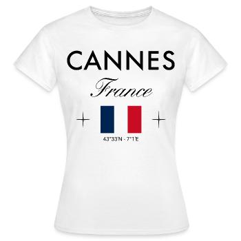 Cannes France coordonne un souvenir de voyage - T-shirt Femme - blanc - Devant - AI Model Female 172 dark (172cm)