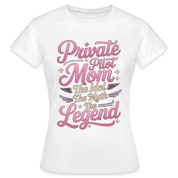 Maman pilote privé L’idole L’hôtesse de l’air - T-shirt Femme - blanc - Devant - AI Model Female 172 dark (172cm)