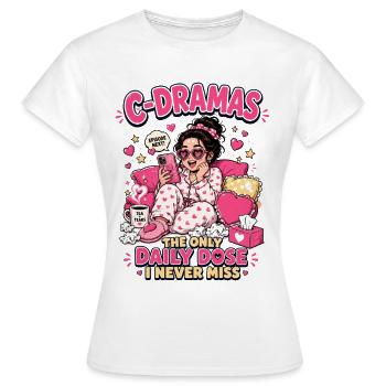 C-Drama Dose Quotidienne - T-shirt Femme - blanc - Devant - AI Model Female 172 dark (172cm)