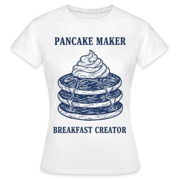 Petit déjeuner Créateur de crêpes Créateur de petit-déjeuner drôle - T-shirt Femme - blanc - Devant - AI Model Female 172 dark (172cm)
