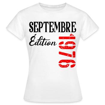 France 50e Anniversaire Septembre 1976 - T-shirt Femme - blanc - Devant - AI Model Female 172 dark (172cm)