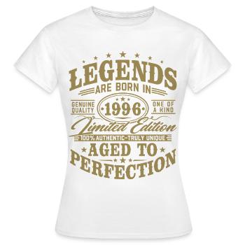 Cadeau d’anniversaire vintage vintage rétro 1996 - T-shirt Femme - blanc - Devant - AI Model Female 172 dark (172cm)