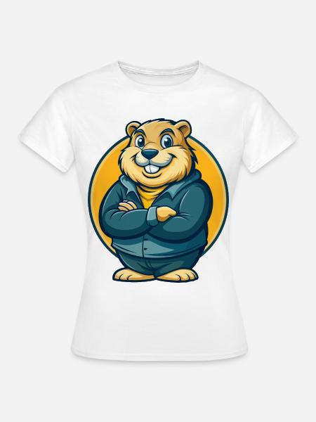 Gopher Kawaii Maskottchen-Cartoon-Clipart-Logo - Frauen T-Shirt - Weiß