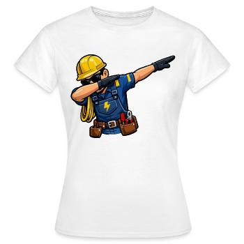Électricien en tamponnage - T-shirt Femme - blanc - Devant - AI Model Female 172 dark (172cm)