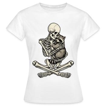 Squelette, Raton laveur, Halloween - T-shirt Femme - blanc - Devant - AI Model Female 172 dark (172cm)