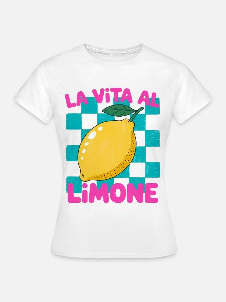 La Vita al Limone – Zitrus Retro Motiv Italy  - Frauen T-Shirt - Weiß