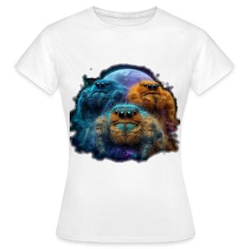 Araignées sauteuses Pleine Lune Kawaii Chibi Araignée Sauteuse - T-shirt Femme - blanc - Devant - AI Model Female 172 dark (172cm)