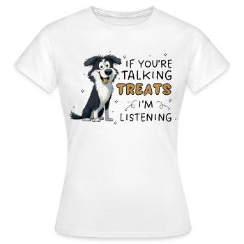 Border Collie friandise un chien drôle de design - T-shirt Femme - blanc - Devant - AI Model Female 172 dark (172cm)
