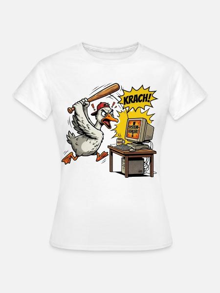 Wütende Gans gegen den Systemfehler - Frauen T-Shirt - Weiß