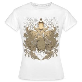 Renard à neuf queues kitsune avec lanterne - T-shirt Femme - blanc - Devant - AI Model Female 172 dark (172cm)
