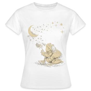 Un mignon pissenlit grenouille sous les étoiles - T-shirt Femme - blanc - Devant - AI Model Female 172 dark (172cm)