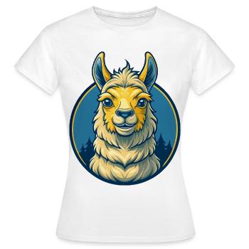 Llama Kawaii Maskottchen-Cartoon-Charakter-Clipart-Logo - Frauen T-Shirt - Weiß - Vorne - AI Model Female 172 dark (172cm)