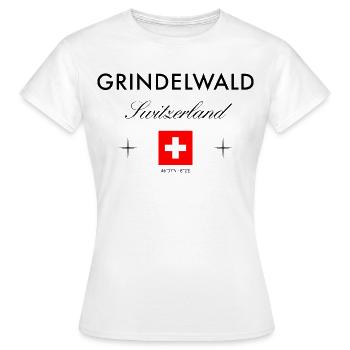 Grindelwald, Suisse, Coordonnées Souvenir de voyage - T-shirt Femme - blanc - Devant - AI Model Female 172 dark (172cm)