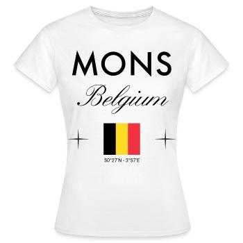 Mons Belgium Coordine le souvenir de voyage - T-shirt Femme - blanc - Devant - AI Model Female 172 dark (172cm)