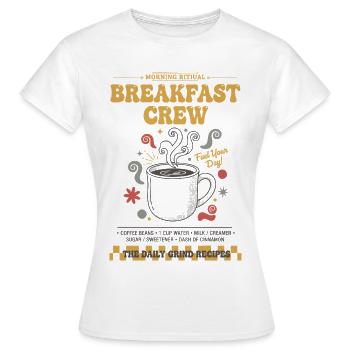 Petit-déjeuner Crew Café Brunch Pancakes Nourriture Bacon - T-shirt Femme - blanc - Devant - AI Model Female 172 dark (172cm)