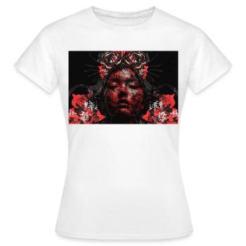Asia Punk Art Samurai Kunst T-Shirt - T-shirt Femme - blanc - Devant - AI Model Female 172 dark (172cm)