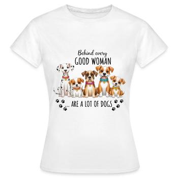 Dalmatiner-, Beagle-, Boxer-, JRT- und Chihuahua-Design - Frauen T-Shirt - Weiß - Vorne - AI Model Female 172 dark (172cm)