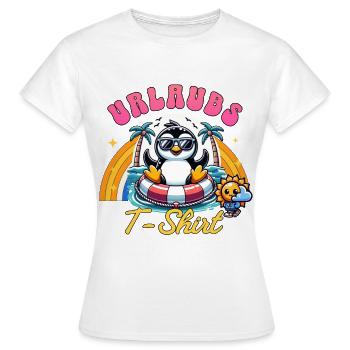 Holiday Shirt – Penguin Holiday T Shirt - Women's T-Shirt - white - Front - AI Model Female 172 dark (172cm)