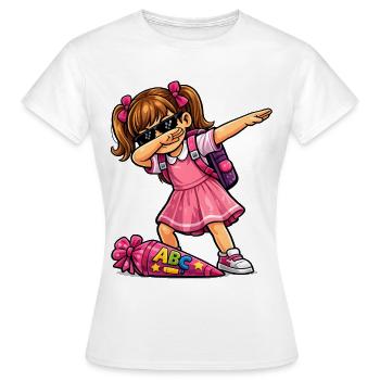 Shooter ABC en dab (brune) - T-shirt Femme - blanc - Devant - AI Model Female 172 dark (172cm)