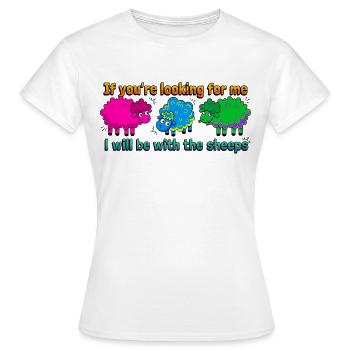 Avec les moutons - T-shirt Femme - blanc - Devant - AI Model Female 172 dark (172cm)