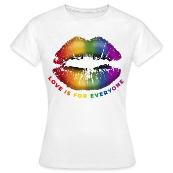 Lippe Kussmund L’amour est pour tous LGBTQ Regenbog - T-shirt Femme - blanc - Devant - AI Model Female 172 dark (172cm)
