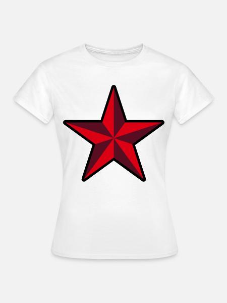 Roter Stern (Revolution / Outline / 3C) - Frauen T-Shirt - Weiß
