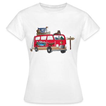 Kanada Camper Motiv Vanlife Camping Urlaub - Frauen T-Shirt - Weiß - Vorne - AI Model Female 172 dark (172cm)
