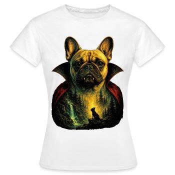 Chien d’Halloween bouledogue français dans le - T-shirt Femme - blanc - Devant - AI Model Female 172 dark (172cm)