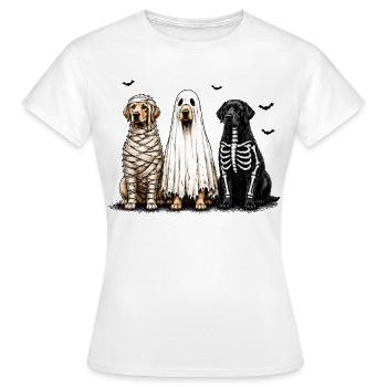 Trois chiens déguisés pour Halloween - T-shirt Femme - blanc - Devant - AI Model Female 172 dark (172cm)