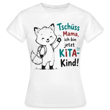 Kita Abschied – Kleiner Fuchs - Frauen T-Shirt - Weiß - Vorne - AI Model Female 172 dark (172cm)