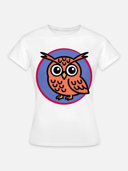 Cartoon-Eule - Frauen T-Shirt - Weiß