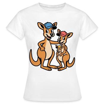 Famille de kangaru dans le style de la casquette - T-shirt Femme - blanc - Devant - AI Model Female 172 dark (172cm)