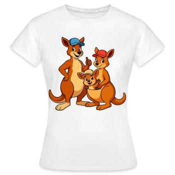 Dessin animé de la famille kangourou - T-shirt Femme - blanc - Devant - AI Model Female 172 dark (172cm)