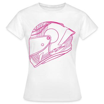 Neon pink Helm - Visier - Frauen T-Shirt - Weiß - Vorne - AI Model Female 172 dark (172cm)