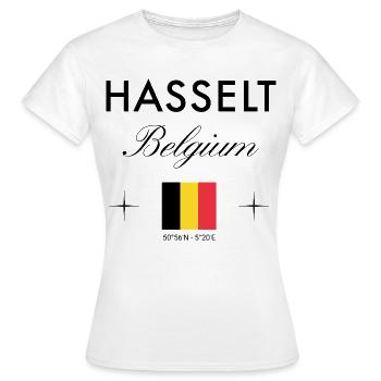 Hasselt Belgique Coordonnées Souvenir de voyage - T-shirt Femme - blanc - Devant - AI Model Female 172 dark (172cm)