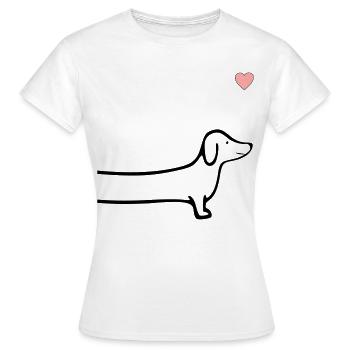 Dachshund Heart Dogs - Women's T-Shirt - white - Front - AI Model Female 172 dark (172cm)