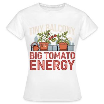 Kleiner Balkon Große Tomatenenergie - Frauen T-Shirt - Weiß - Vorne - AI Model Female 172 dark (172cm)