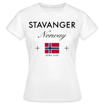 Stavanger Norvège Coordonnées Souvenir de voyage - T-shirt Femme - blanc - Devant - AI Model Female 172 dark (172cm)