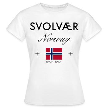 Svolvær Norvège Coordonnées Souvenir de voyage - T-shirt Femme - blanc - Devant - AI Model Female 172 dark (172cm)