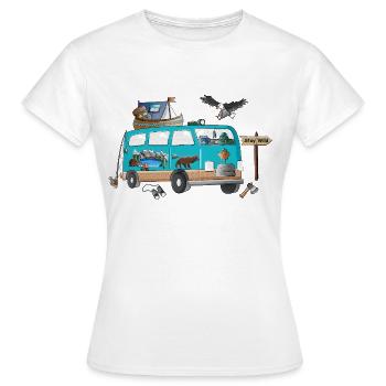 Outdoor Stay Wild Camper Motiv Vanlife Camping - Frauen T-Shirt - Weiß - Vorne - AI Model Female 172 dark (172cm)