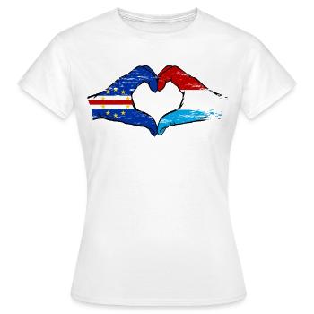Mains du drapeau luxembourgeois du Cap-Vert utilisées - T-shirt Femme - blanc - Devant - AI Model Female 172 dark (172cm)