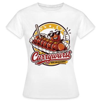 Currywurst - mein Lieblingsgemüse | Fast Food Kult - Frauen T-Shirt - Weiß - Vorne - AI Model Female 172 dark (172cm)